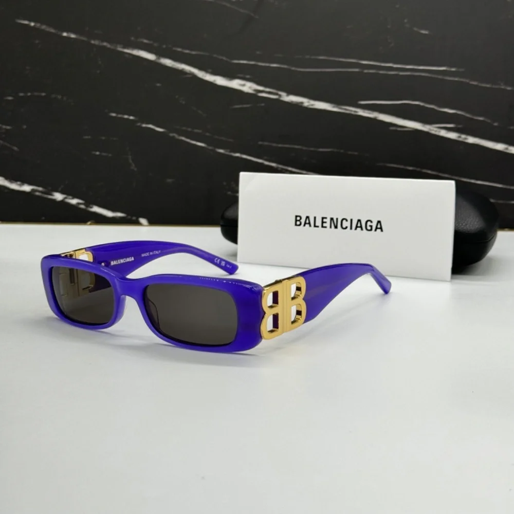 NEW BB0096S 004 BALENCIAGA PURPLE GREY SQUARE UNISEX BALENCIAGA SUNGLASSES